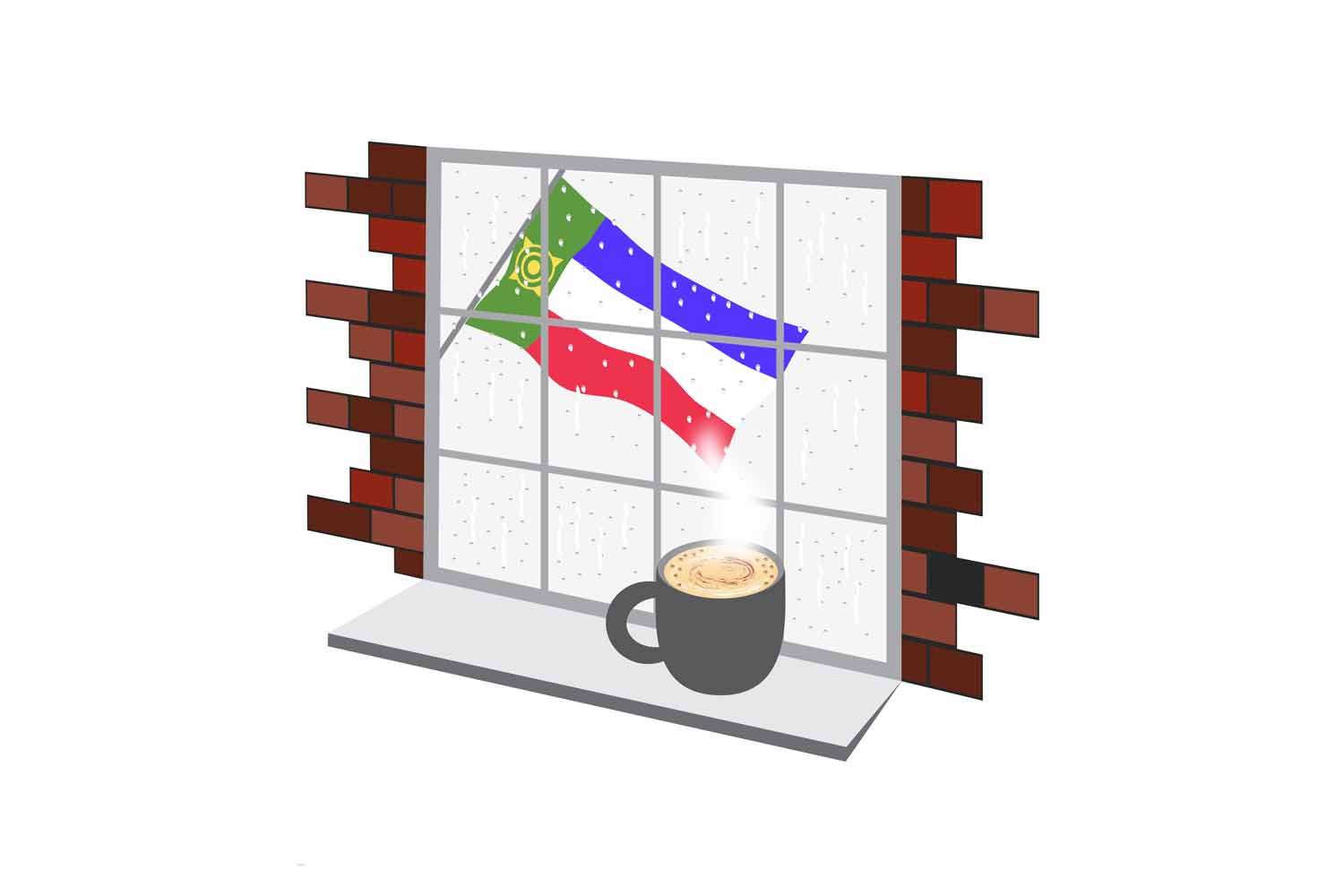 Khakassia Coffee Rain Window Sticker
