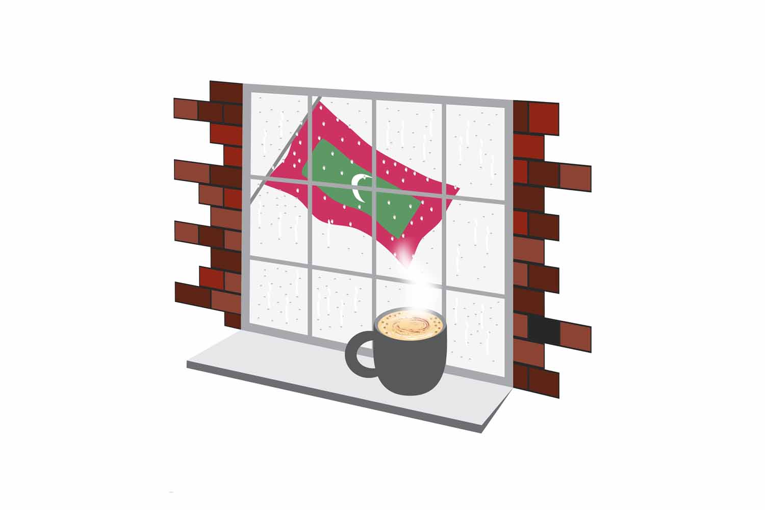 Maldives Coffee Rain Window Sticker