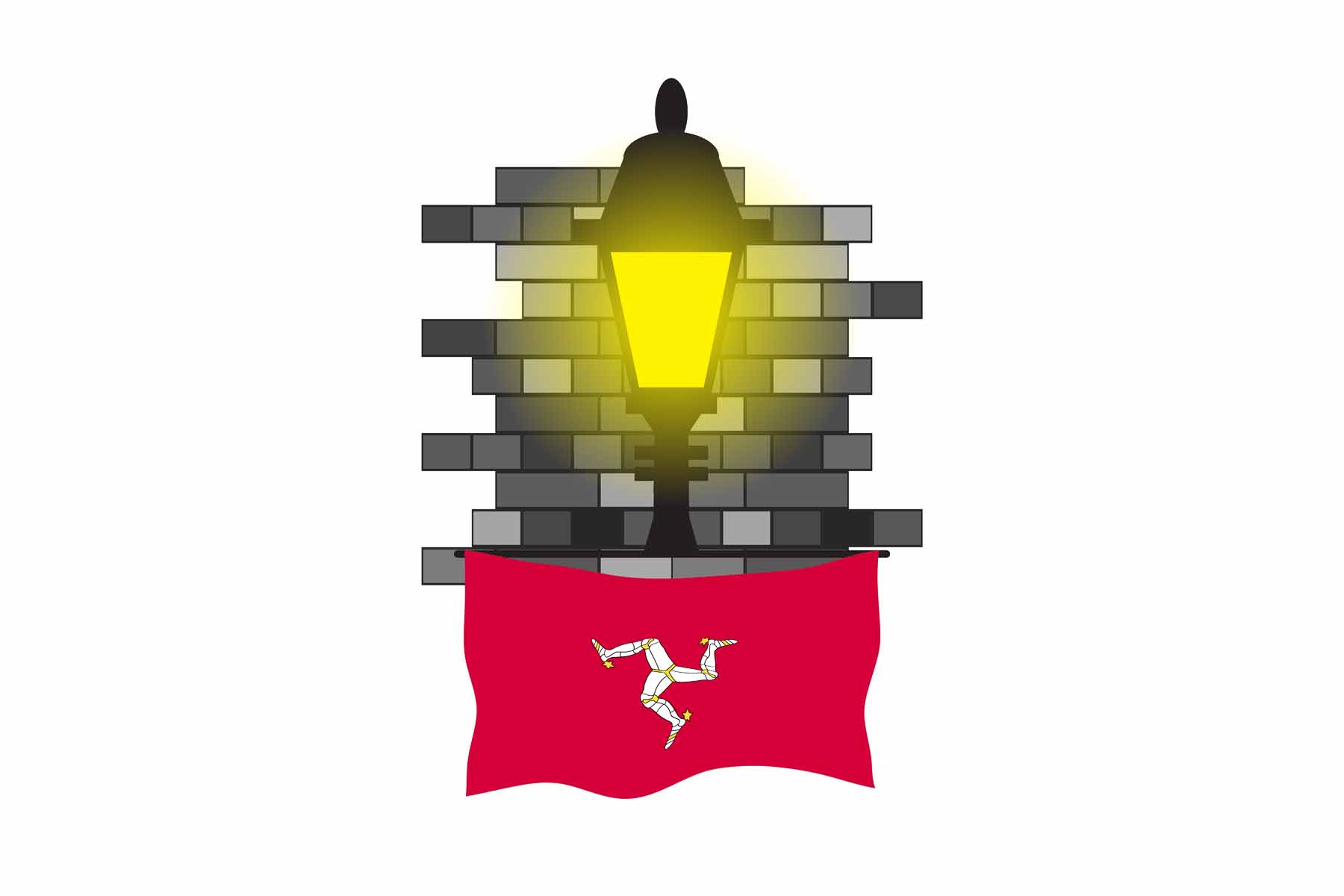 Isle of Man Street Lamp Bricks Sticker