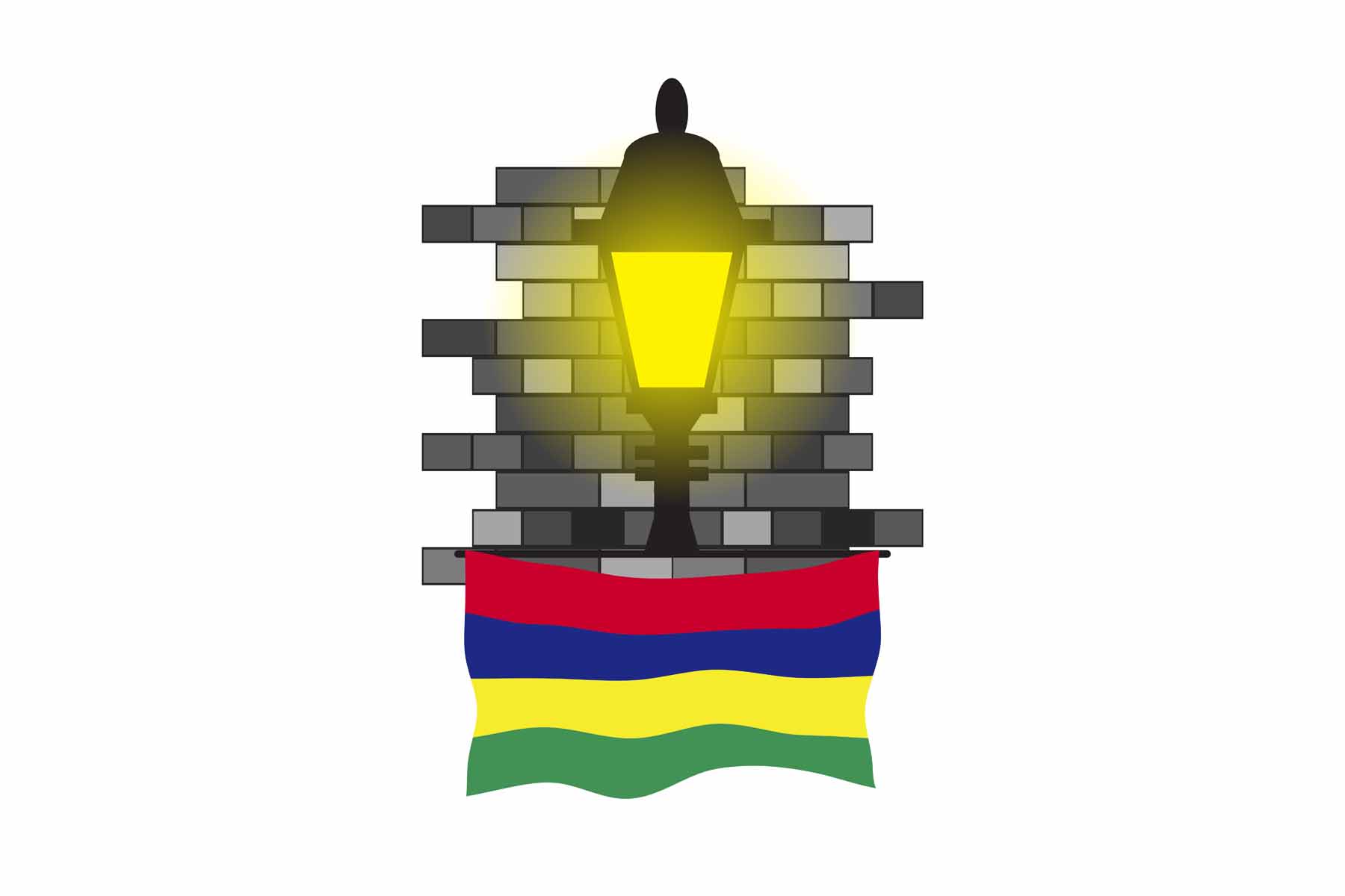 Mauritius Street Lamp Bricks Sticker