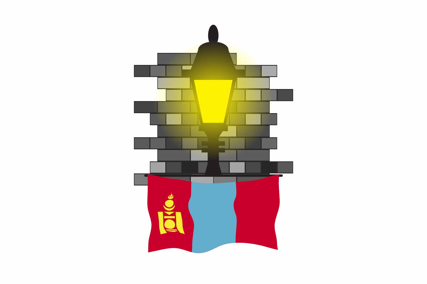 Mongolia Street Lamp Bricks Sticker