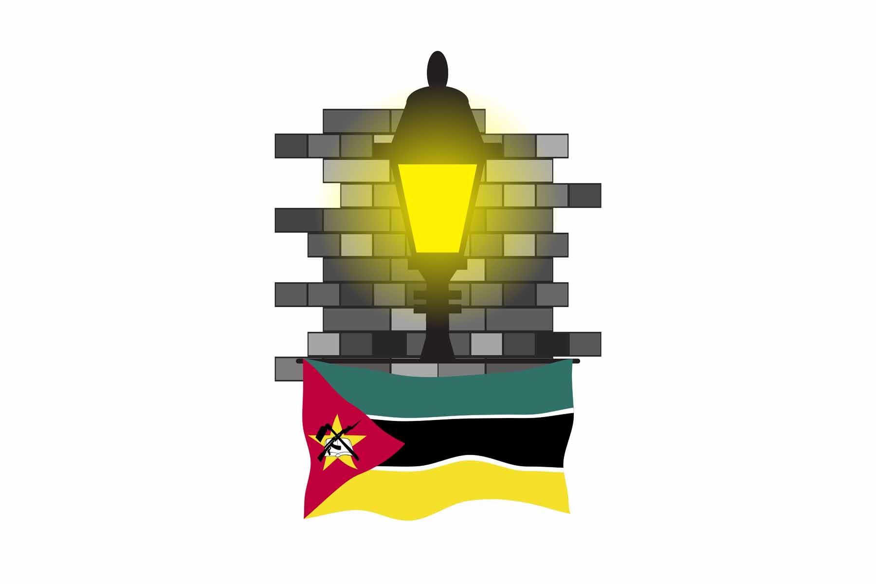 Mozambique Street Lamp Bricks Sticker