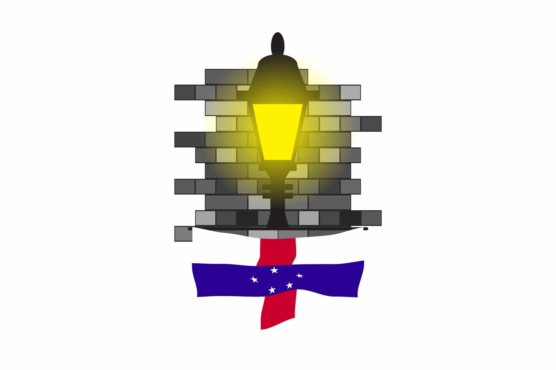 Netherlands Antilles Street Lamp Bricks Sticker