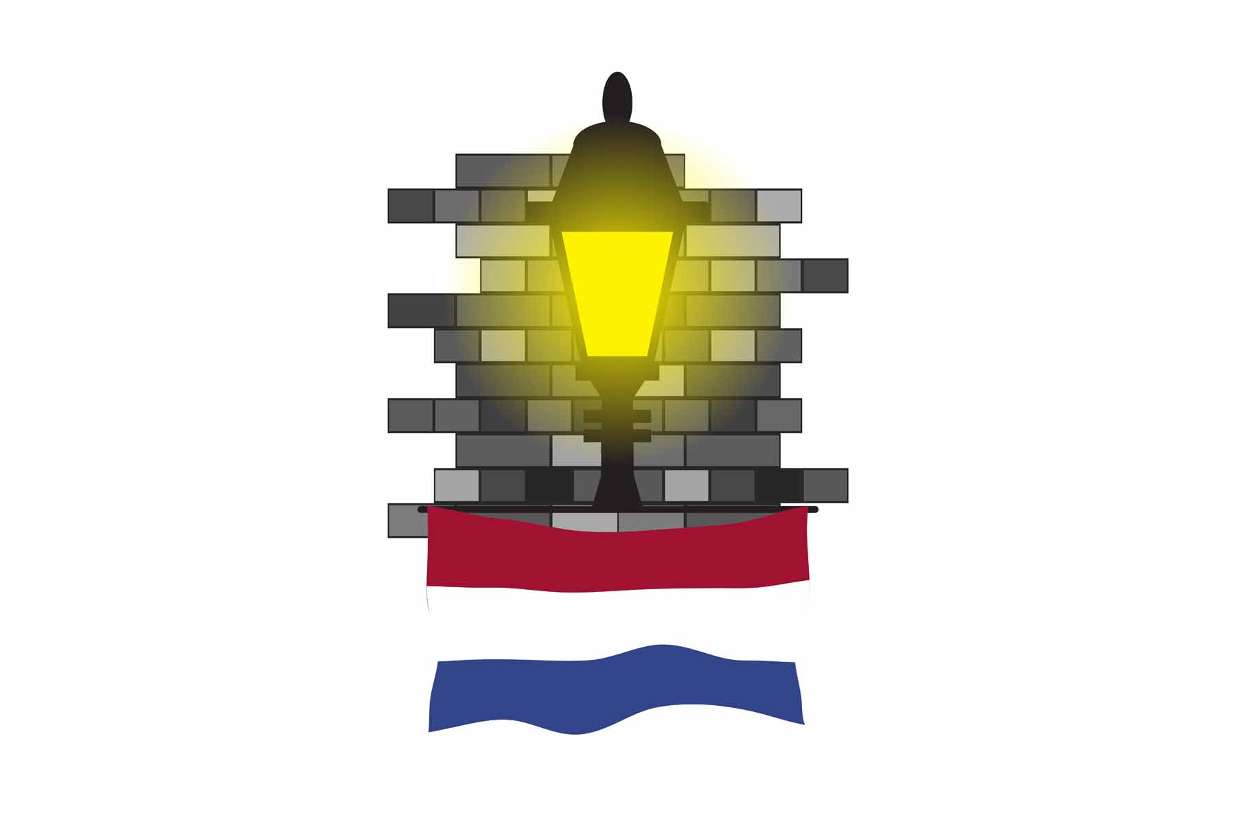 Netherlands Street Lamp Bricks Sticker