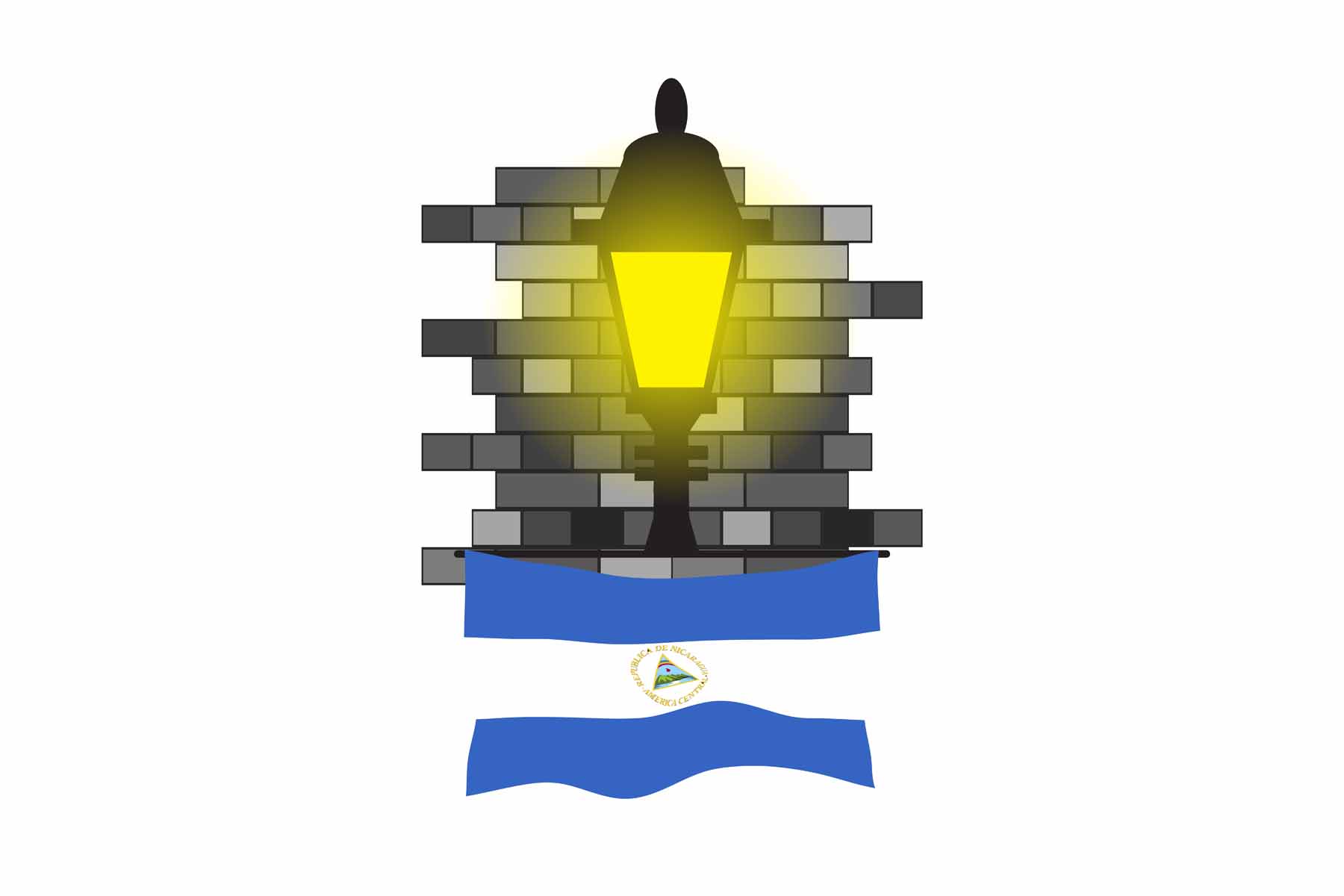 Nicaragua Street Lamp Bricks Sticker