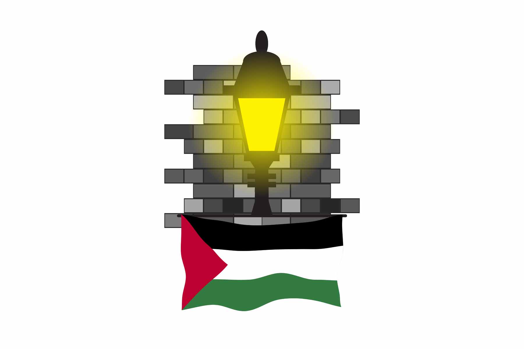 Palestine Street Lamp Bricks Sticker
