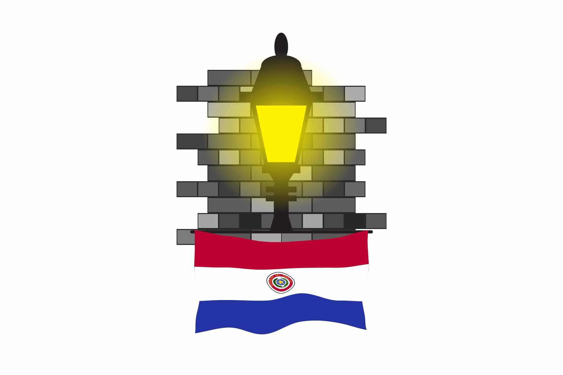 Paraguay Street Lamp Bricks Sticker