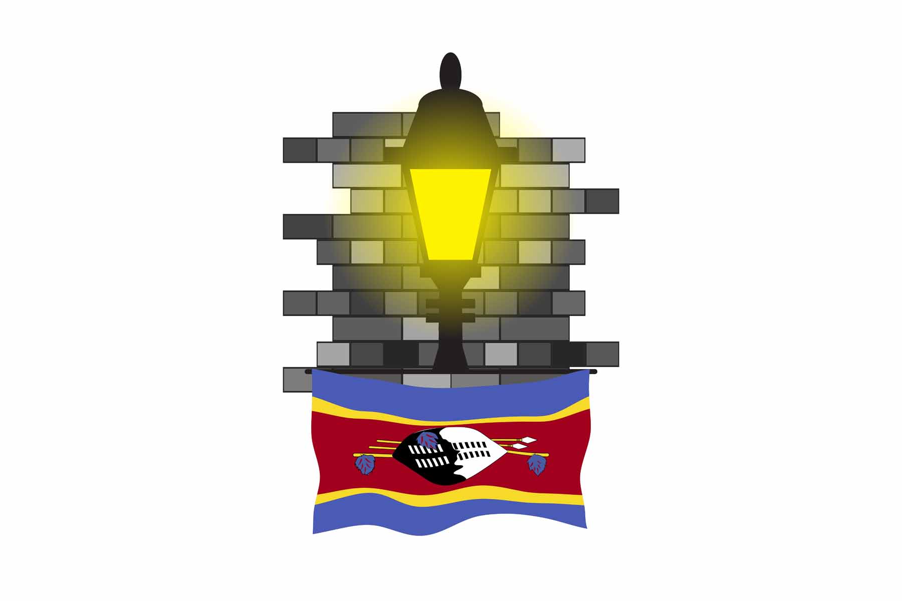 Swaziland Street Lamp Bricks Sticker
