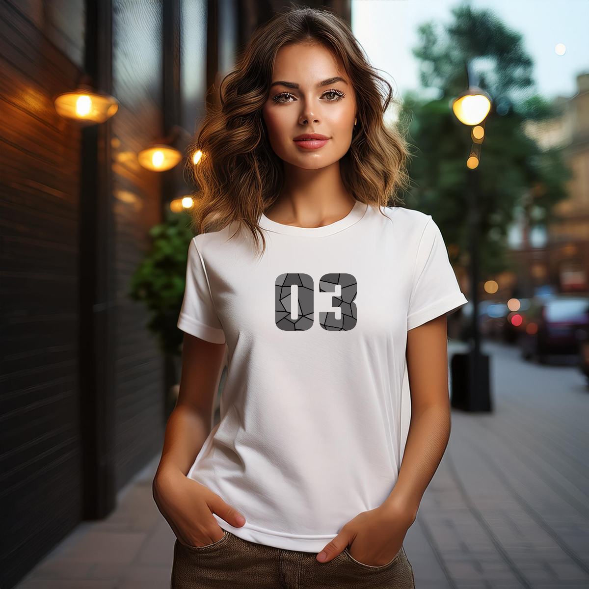 03 Number Women T-Shirt (White)