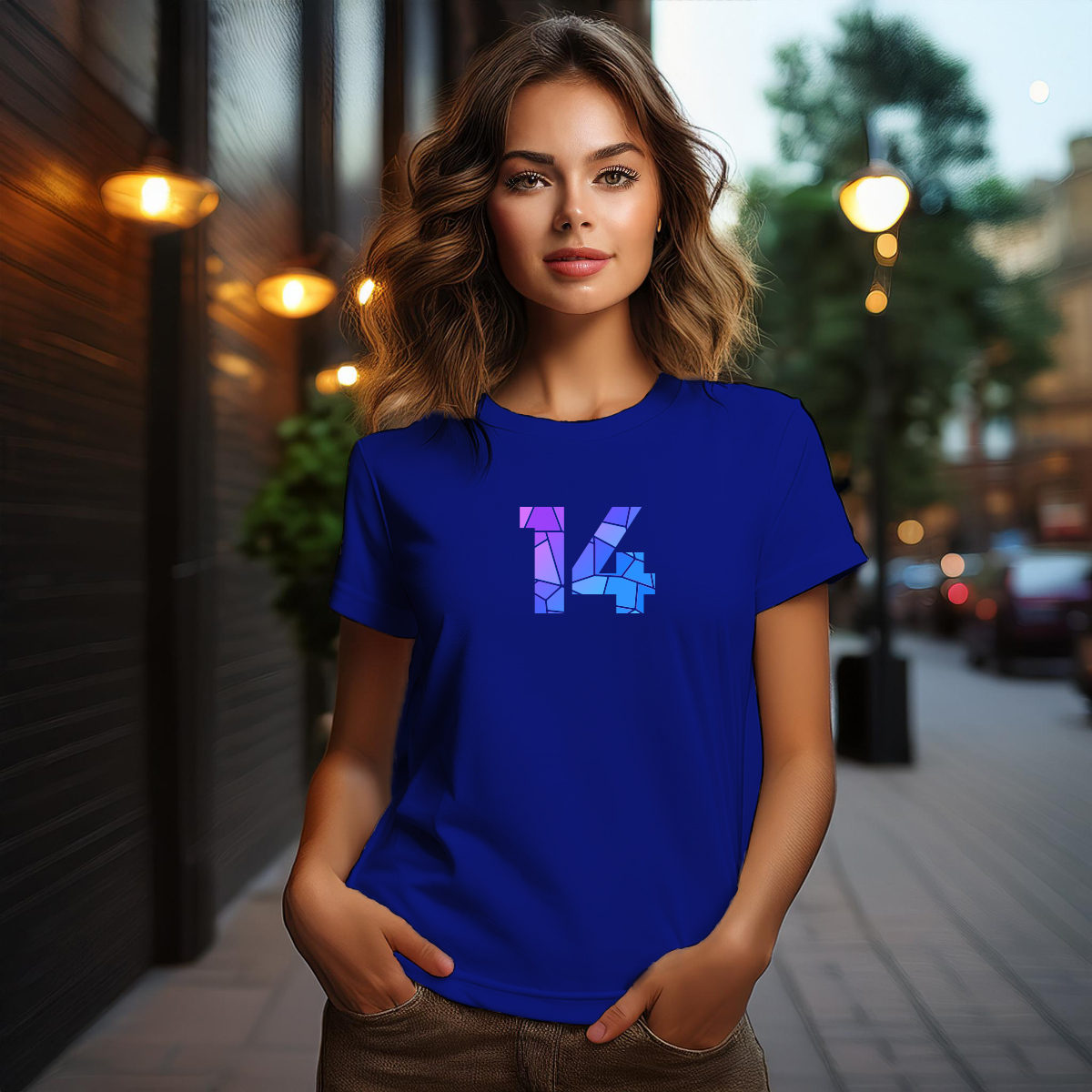 14 Number Women T-Shirt (Royal Blue)
