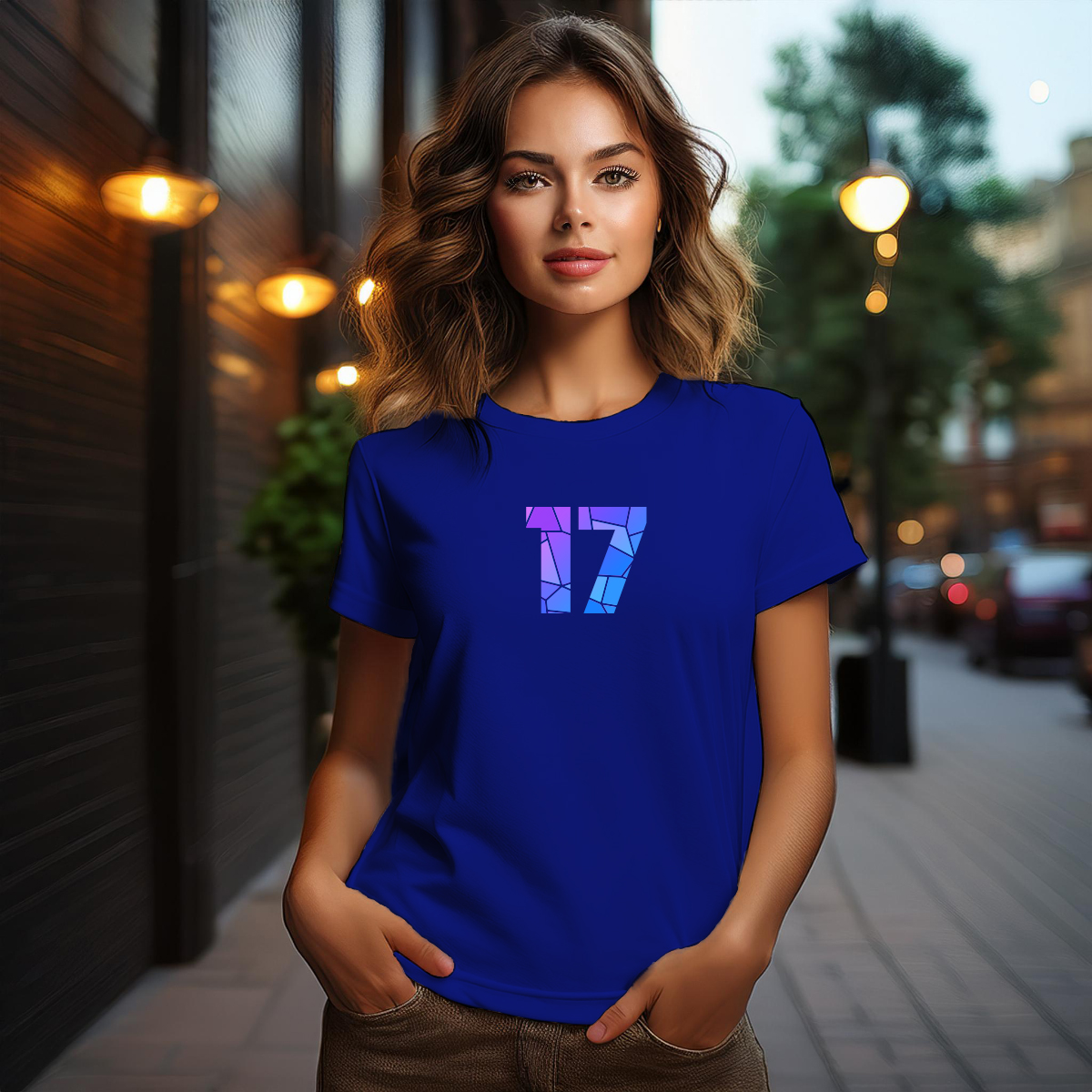 17 Number Women T-Shirt (Royal Blue)