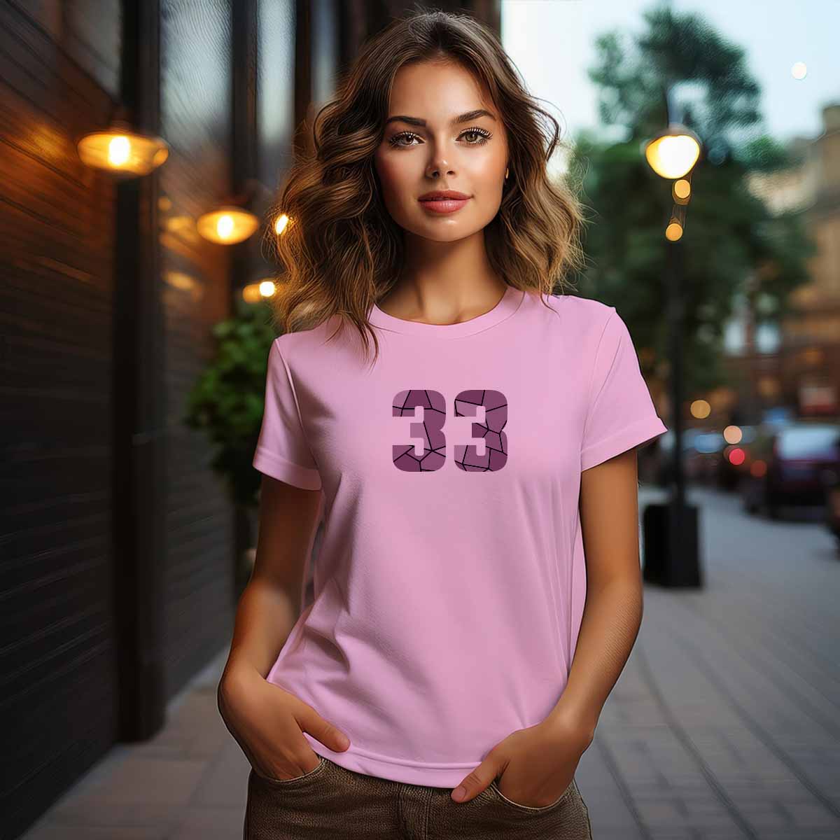 33 Number Women T-Shirt (Light Pink)