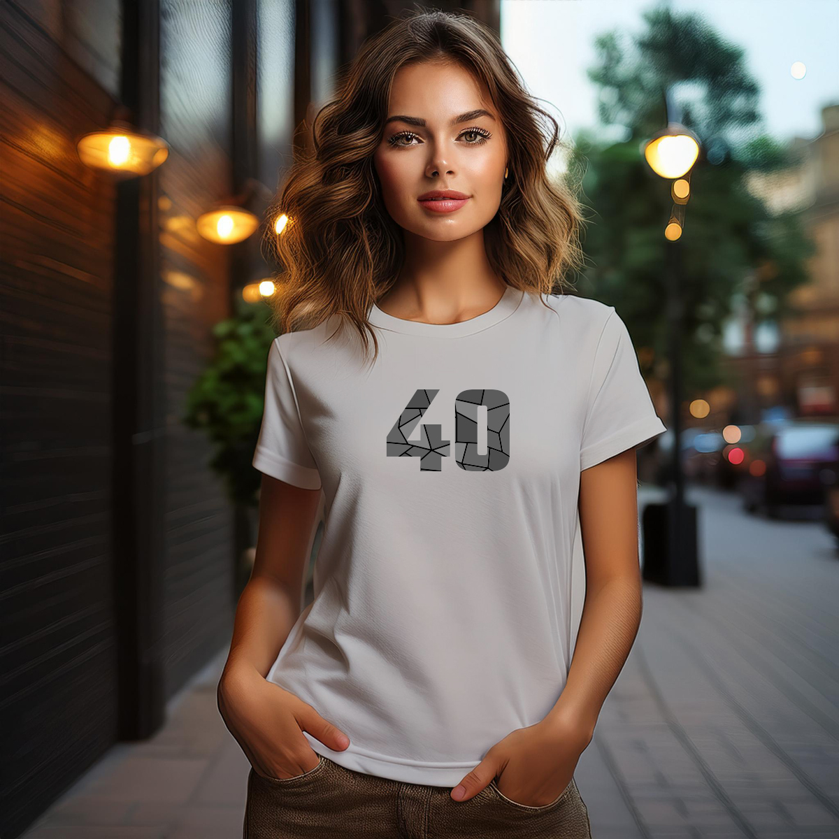 40 Number Women T-Shirt (Melange Grey)