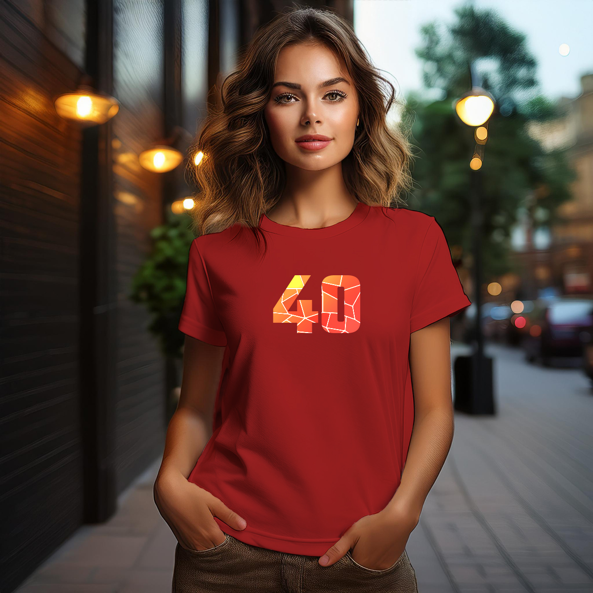 40 Number Women T-Shirt (Red)