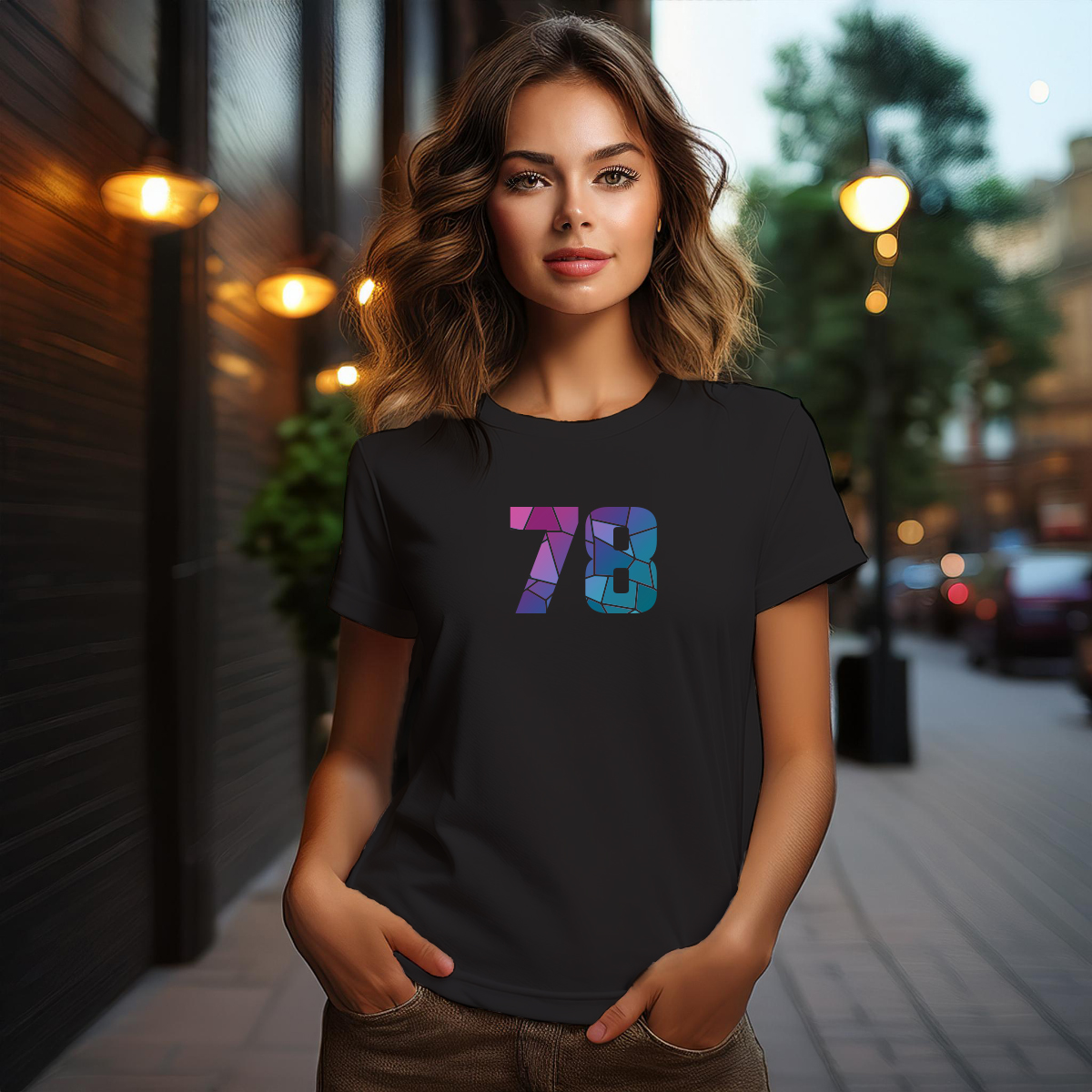 78 Number Women T-Shirt (Black)