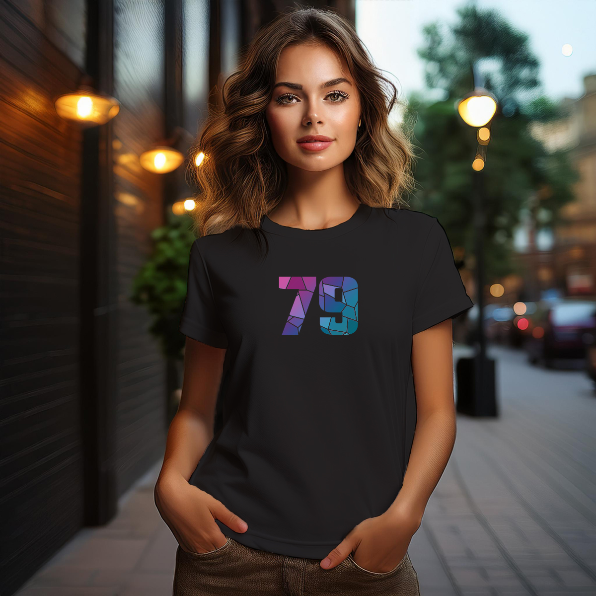79 Number Women T-Shirt (Black)
