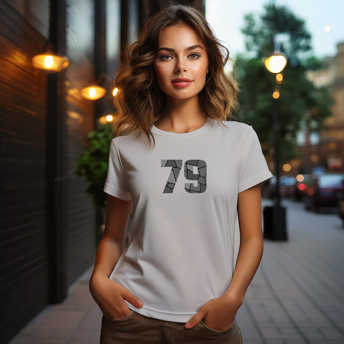 79 Number Women T-Shirt (Melange Grey)