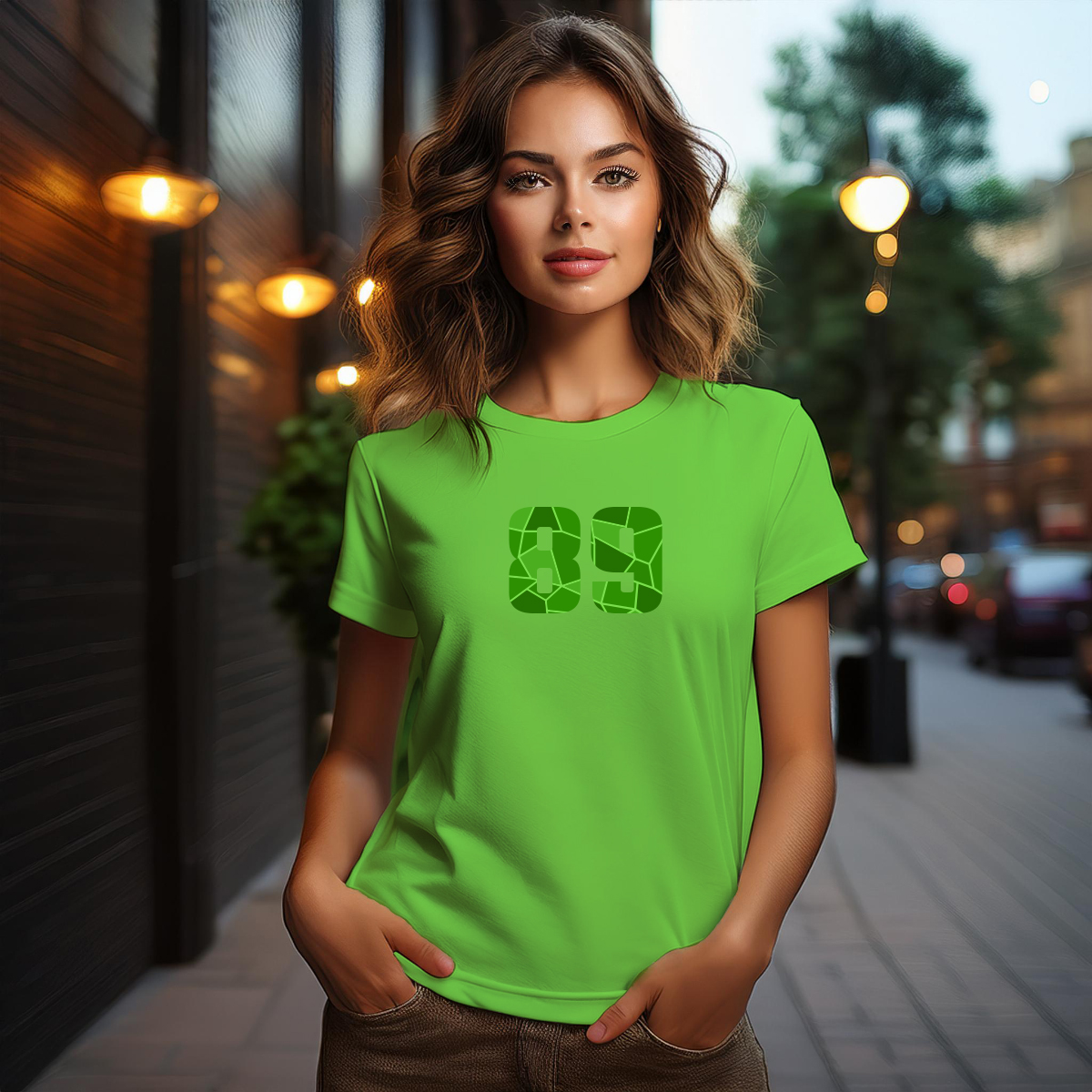 89 Number Women T-Shirt (Liril Green)
