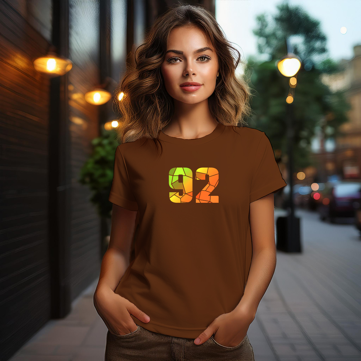 92 Number Women T-Shirt (Brown)