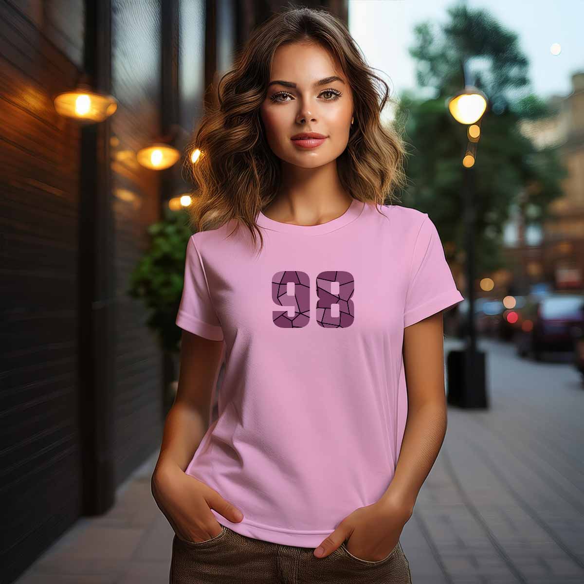 98 Number Women T-Shirt (Light Pink)