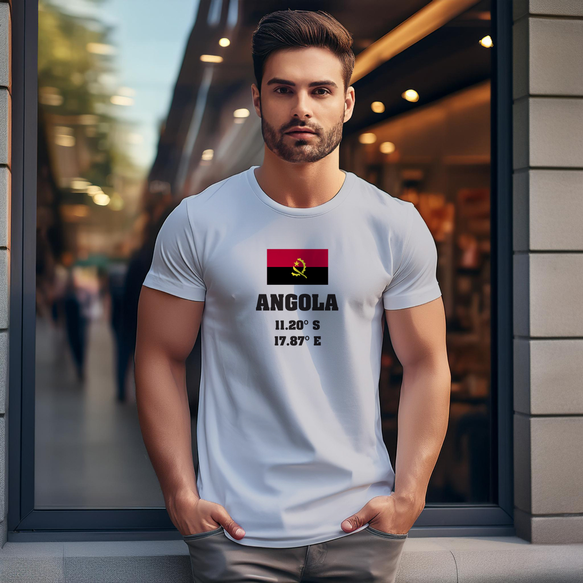 Angola Latitude Longitude Men Unisex T-Shirt