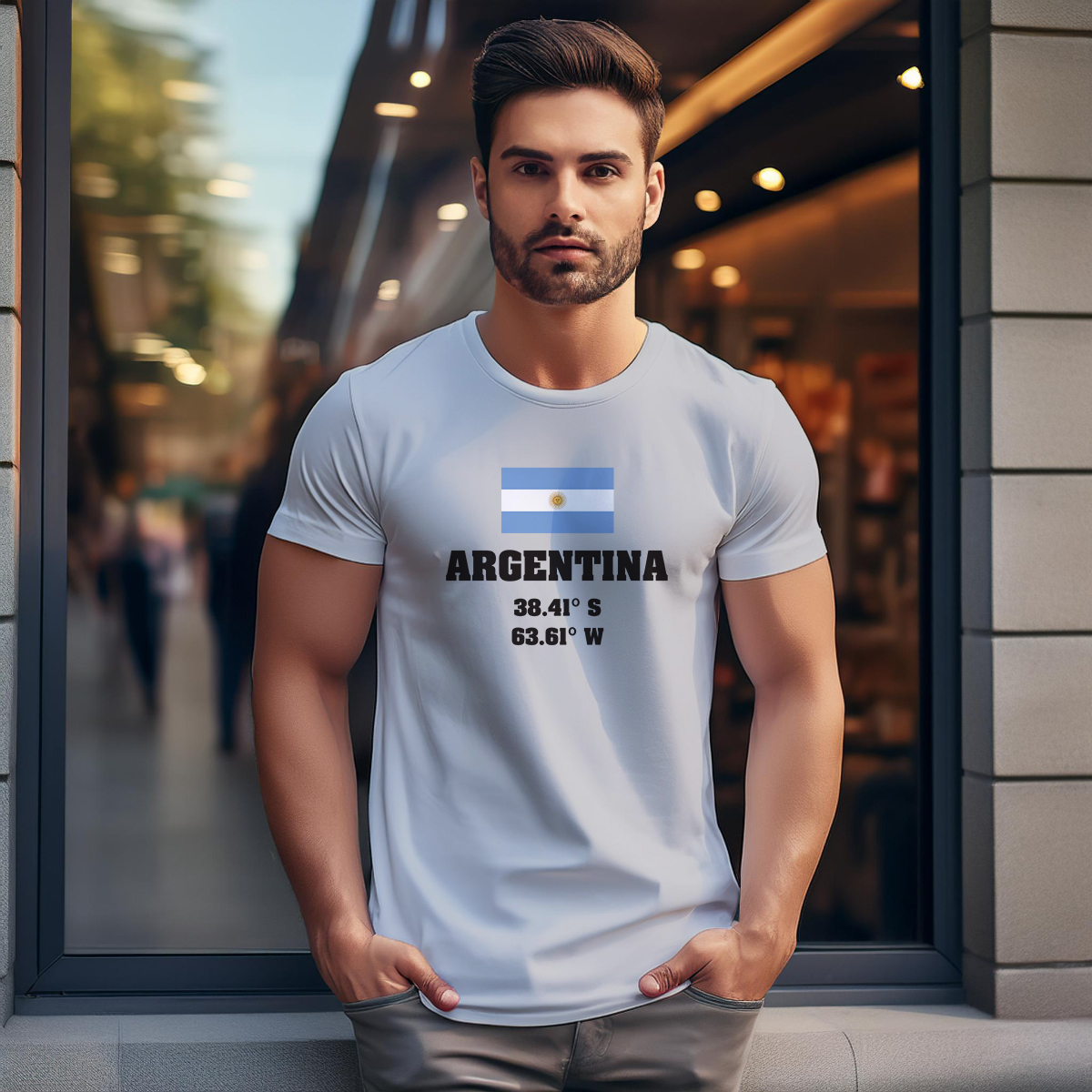 Argentina Latitude Longitude Men Unisex T-Shirt