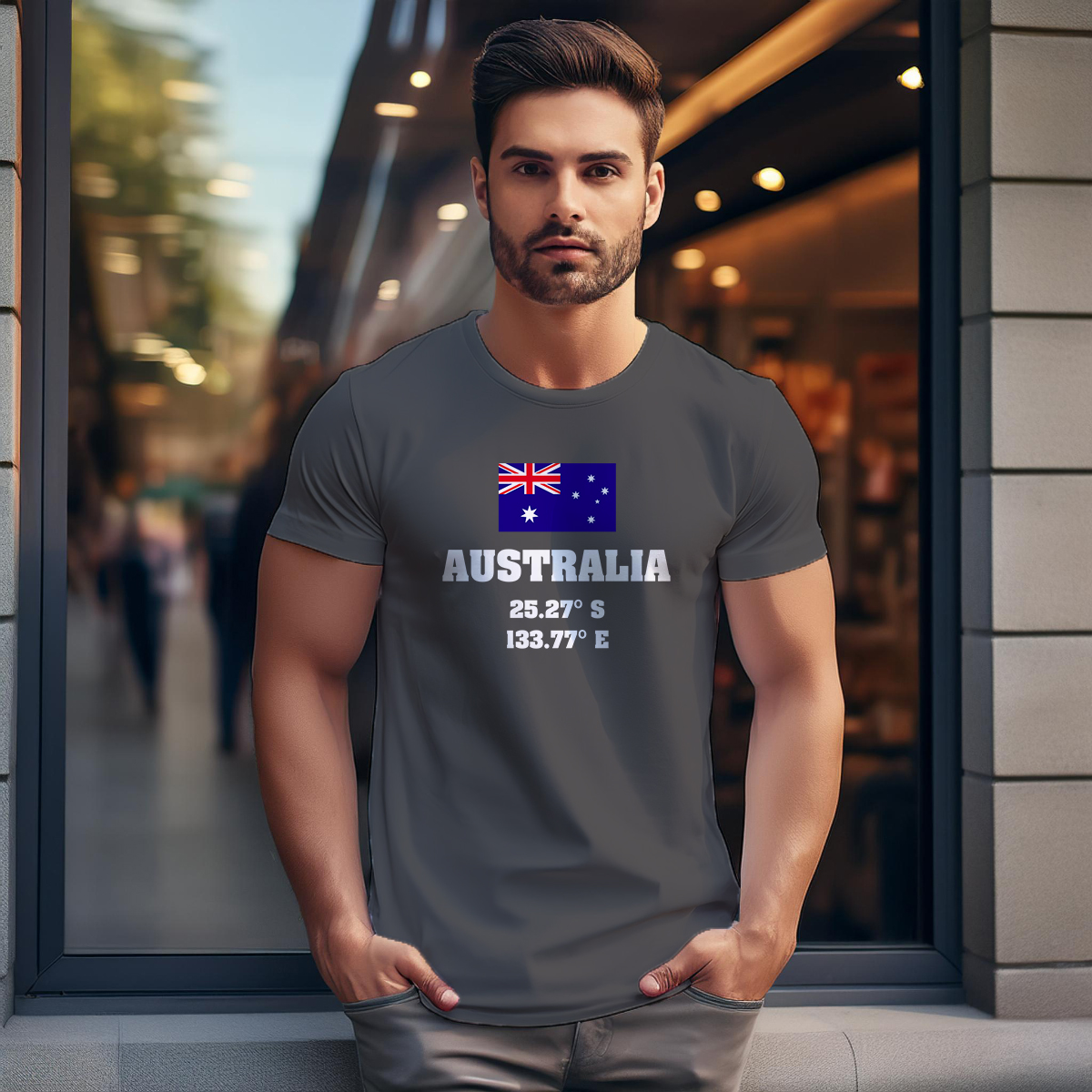 Australia Latitude Longitude Men Unisex T-Shirt
