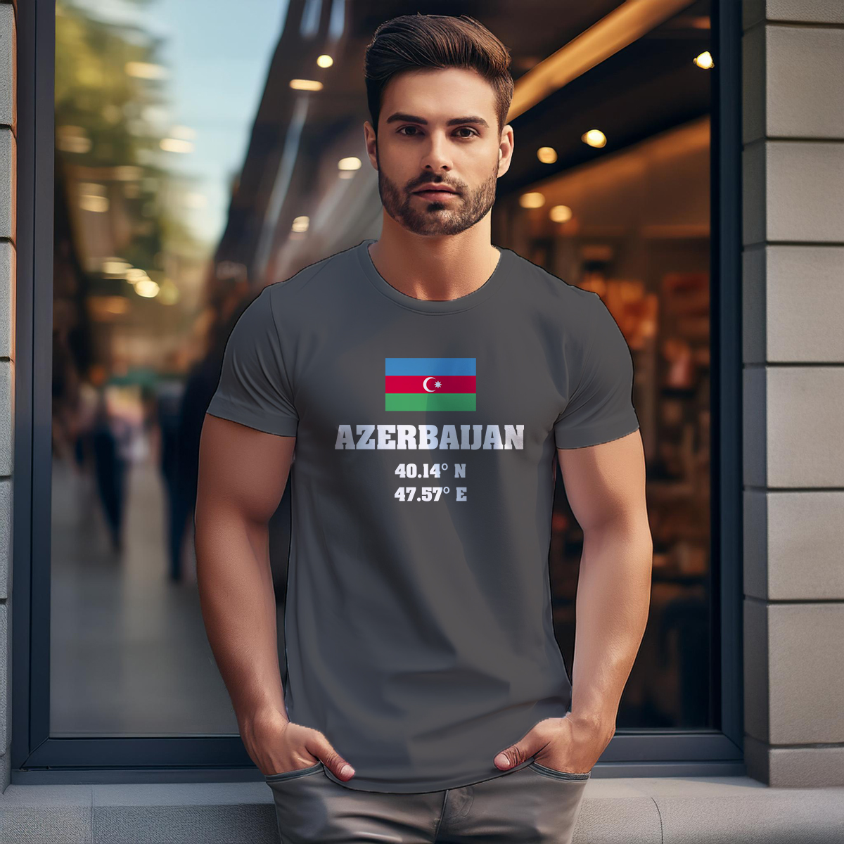 Azerbaijan Latitude Longitude Men Unisex T-Shirt