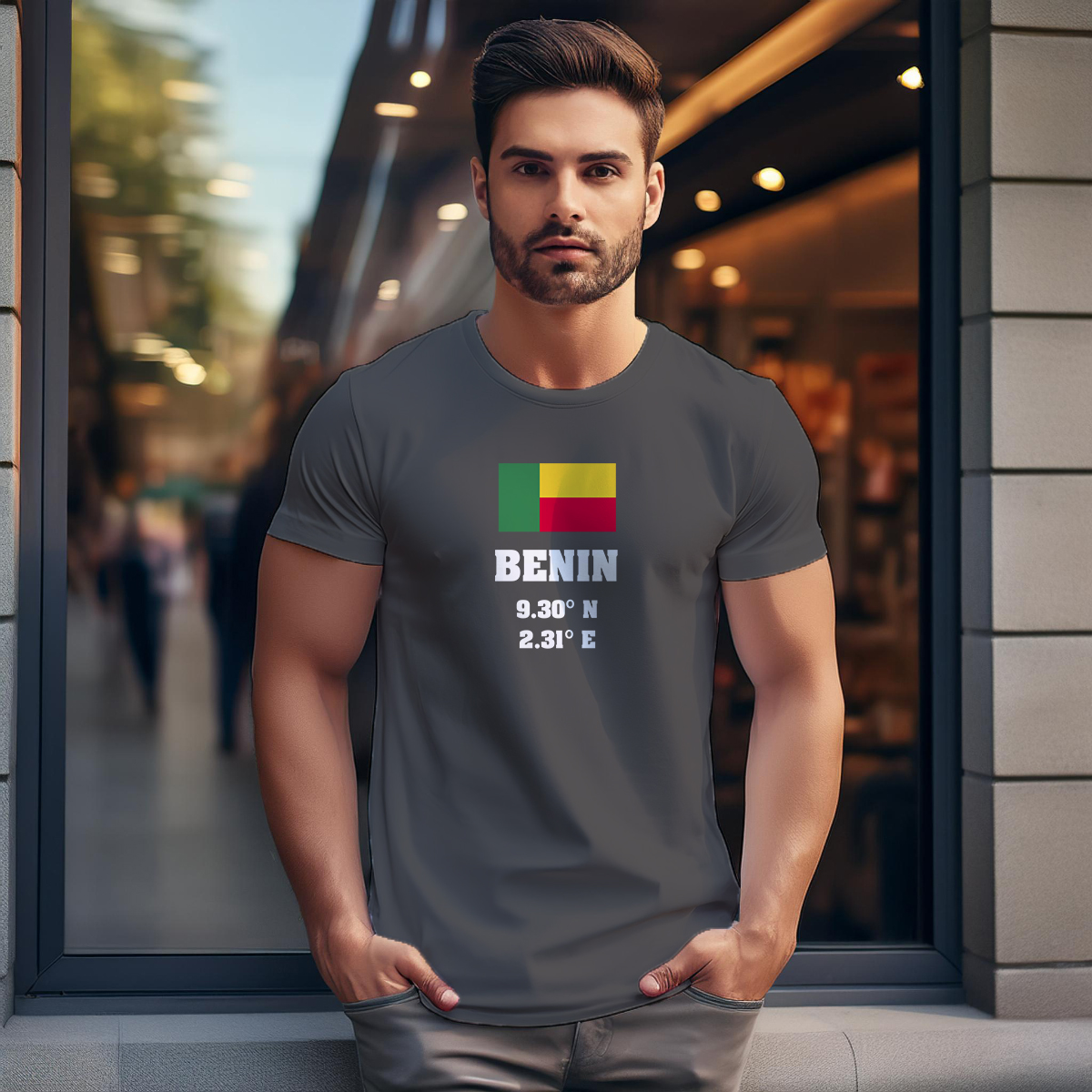 Benin Latitude Longitude Men Unisex T-Shirt