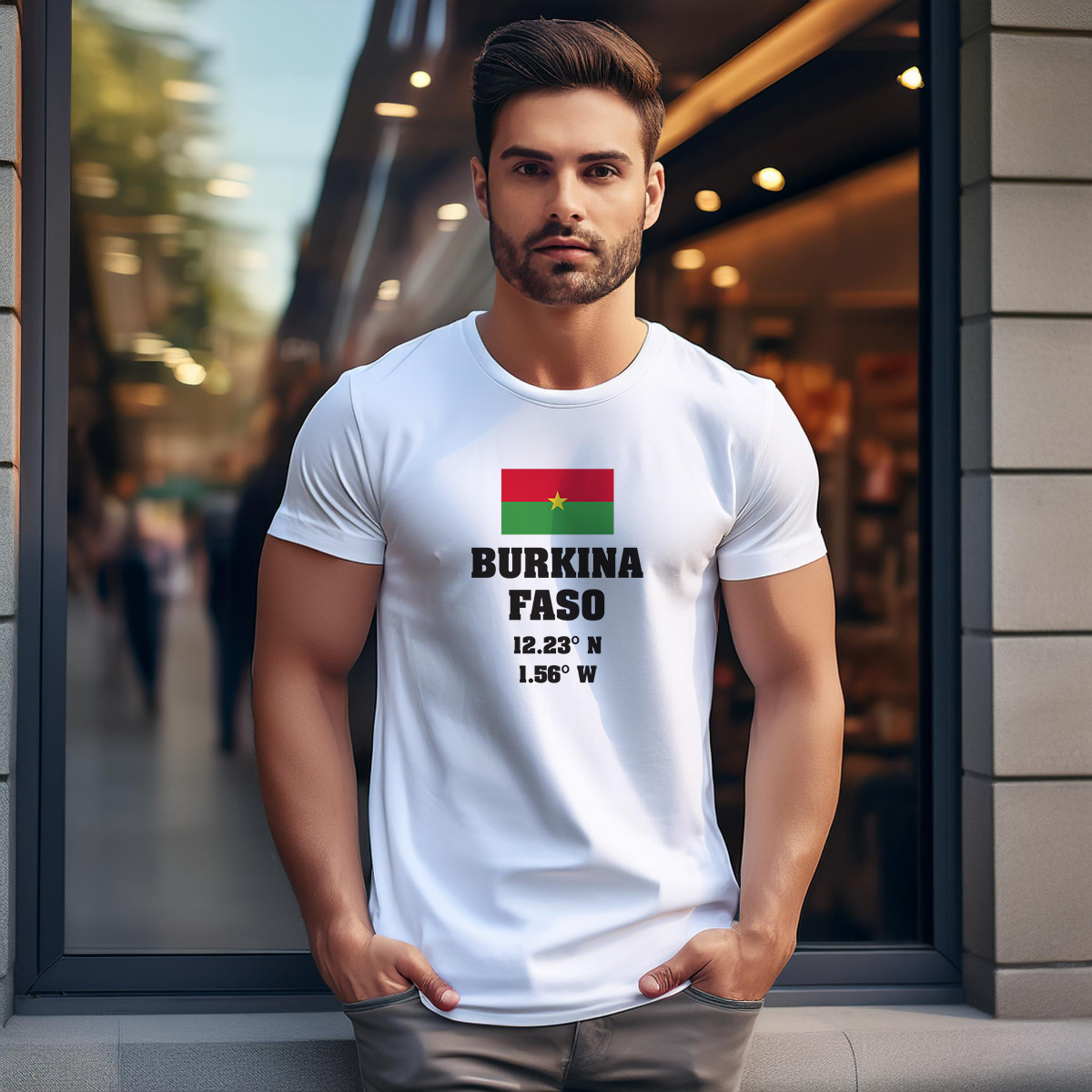 Burkina Faso Latitude Longitude Men Unisex T-Shirt
