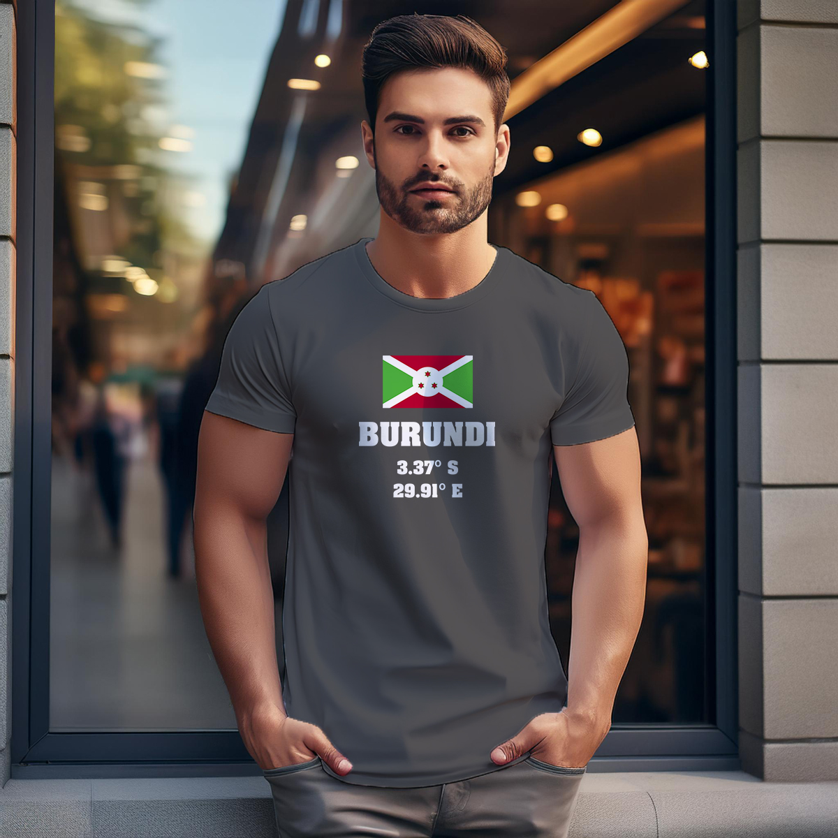 Burundi Latitude Longitude Men Unisex T-Shirt