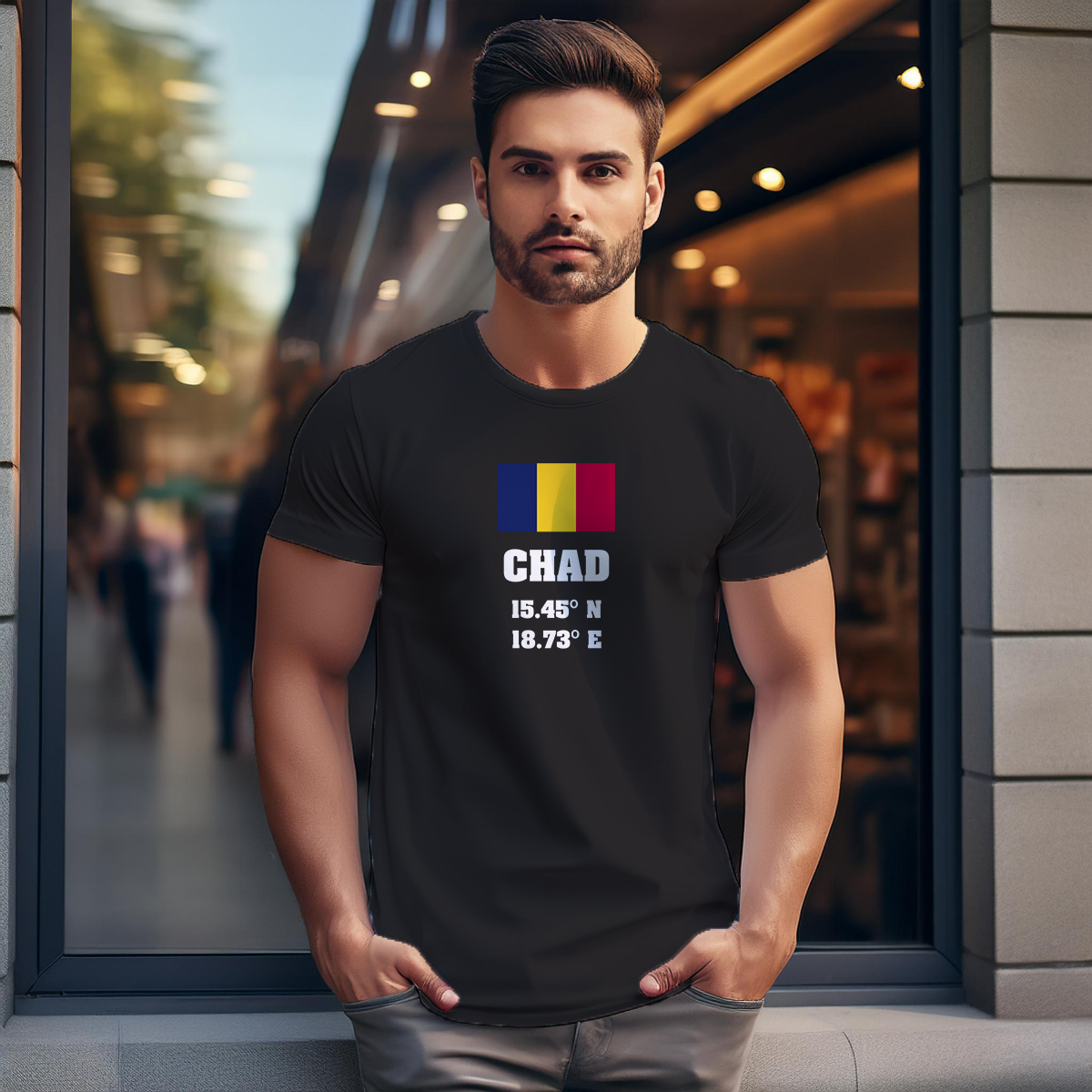 Chad Latitude Longitude Men Unisex T-Shirt