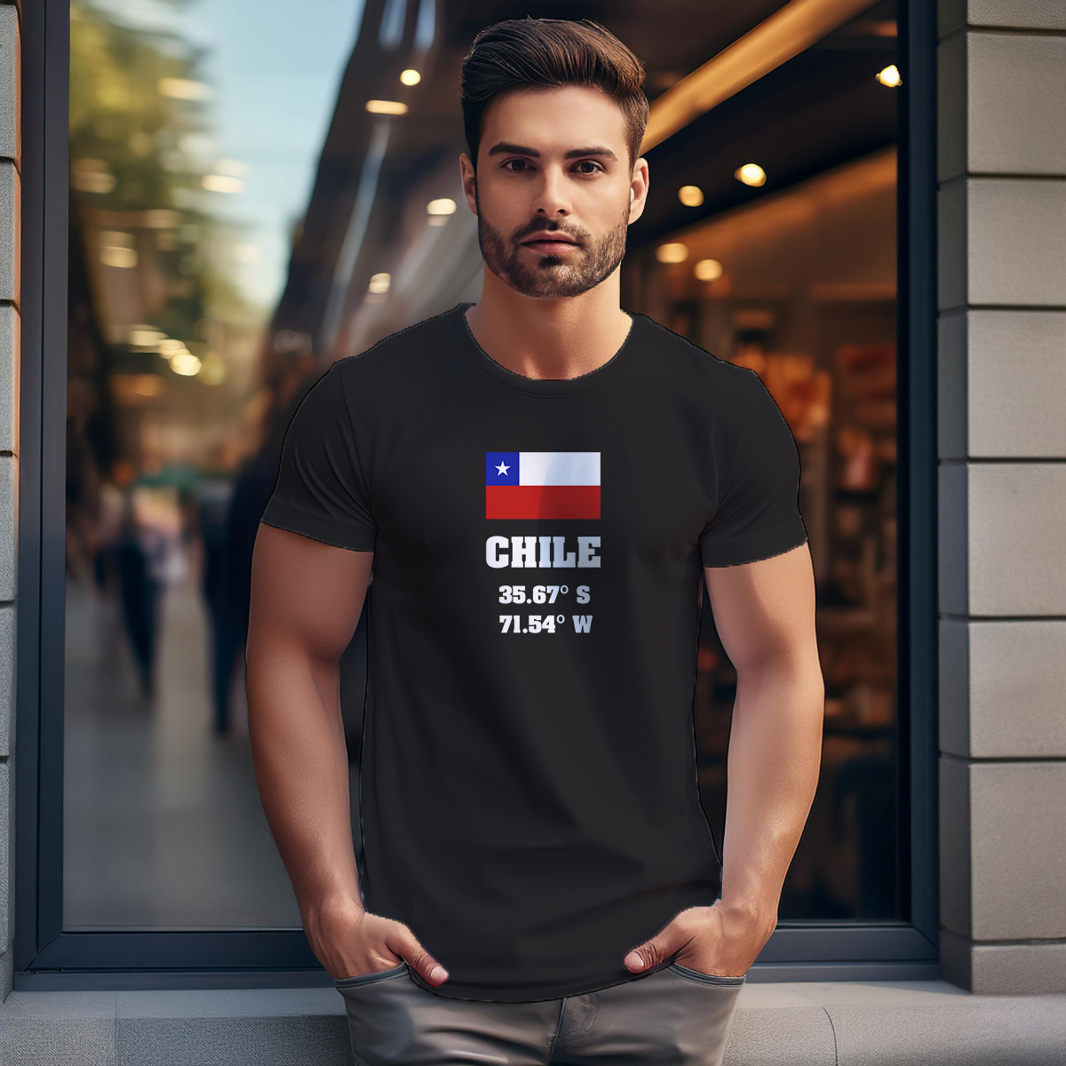 Chile Latitude Longitude Men Unisex T-Shirt