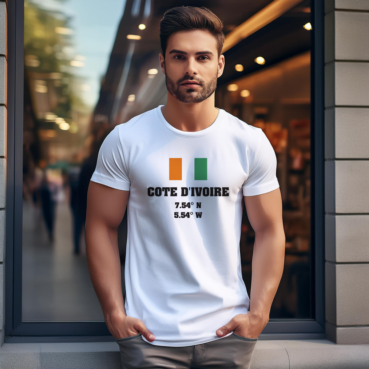 Côte dIvoire Latitude Longitude Men Unisex T-Shirt