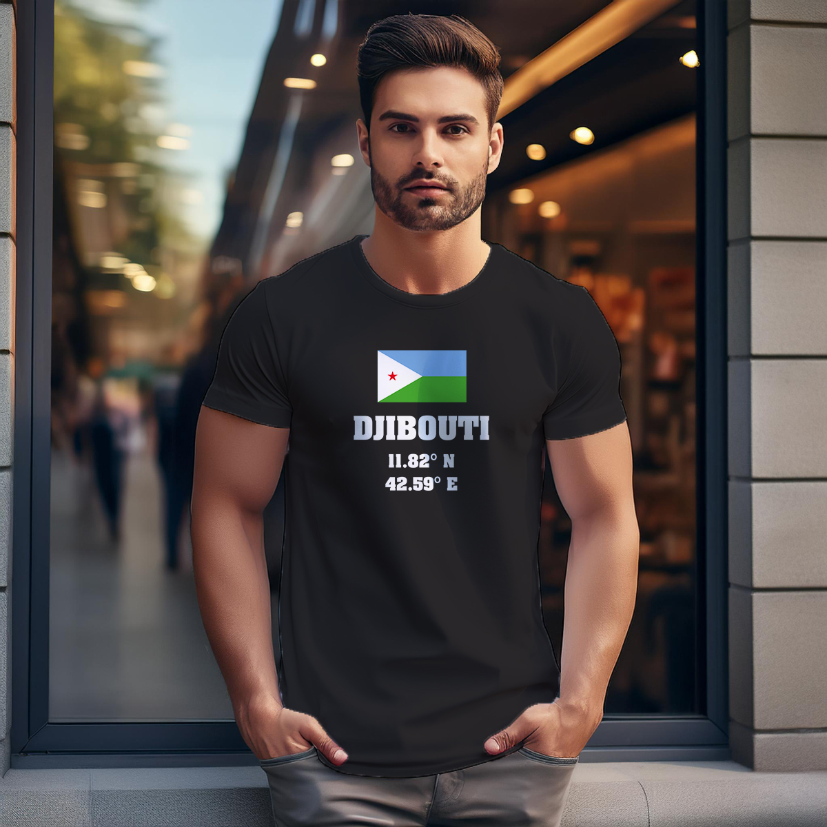 Djibouti Latitude Longitude Men Unisex T-Shirt