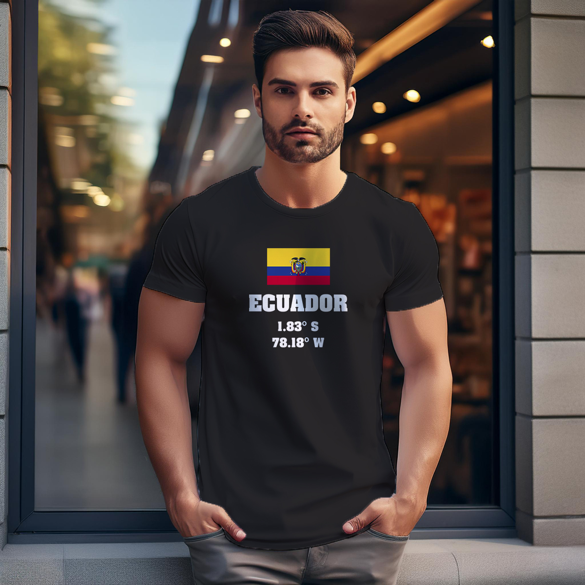 Ecuador Latitude Longitude Men Unisex T-Shirt