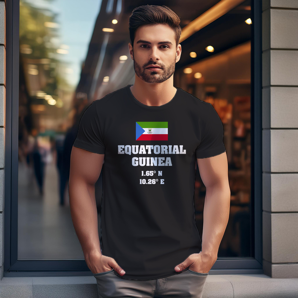 Equatorial Guinea Latitude Longitude Men Unisex T-Shirt