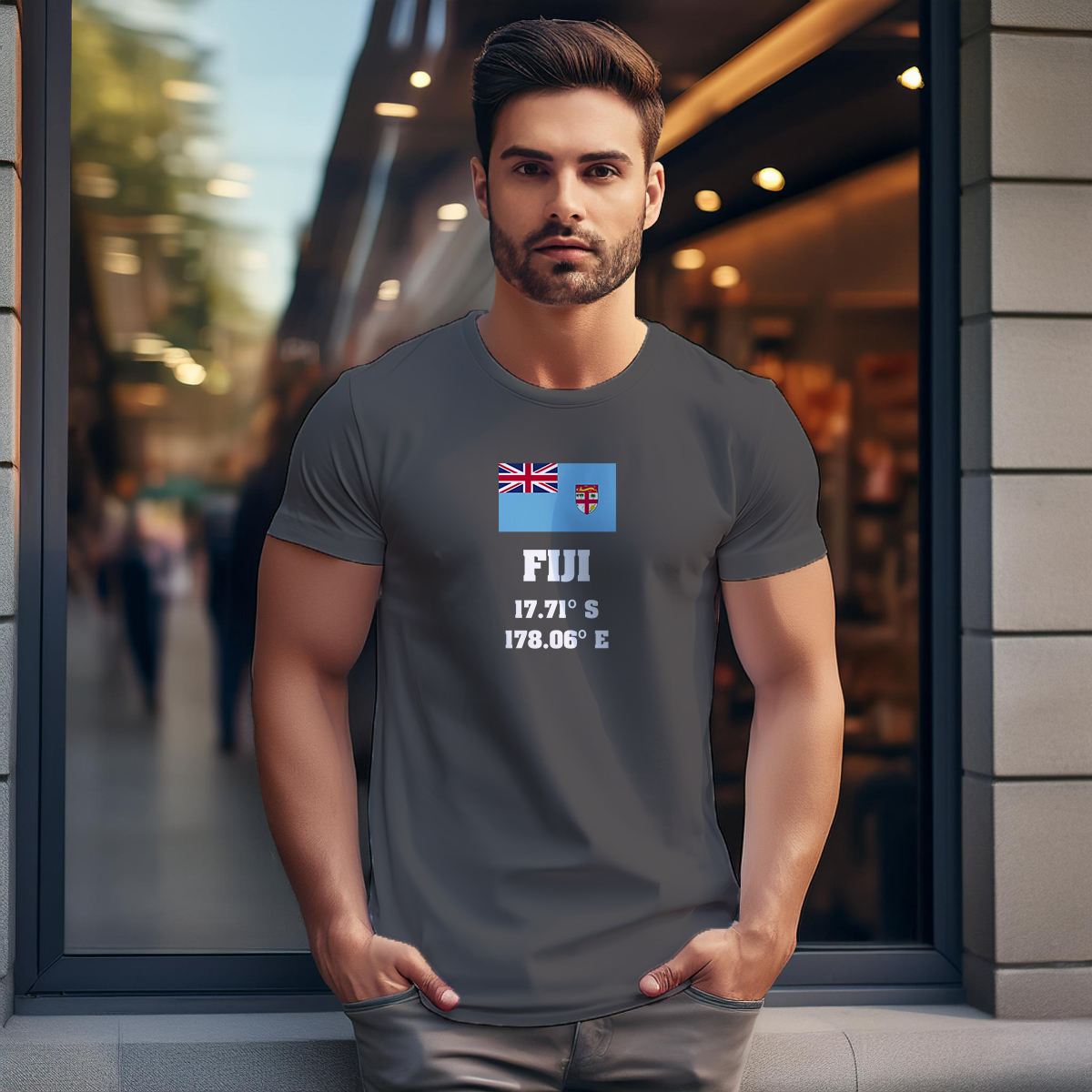 Fiji Latitude Longitude Men Unisex T-Shirt