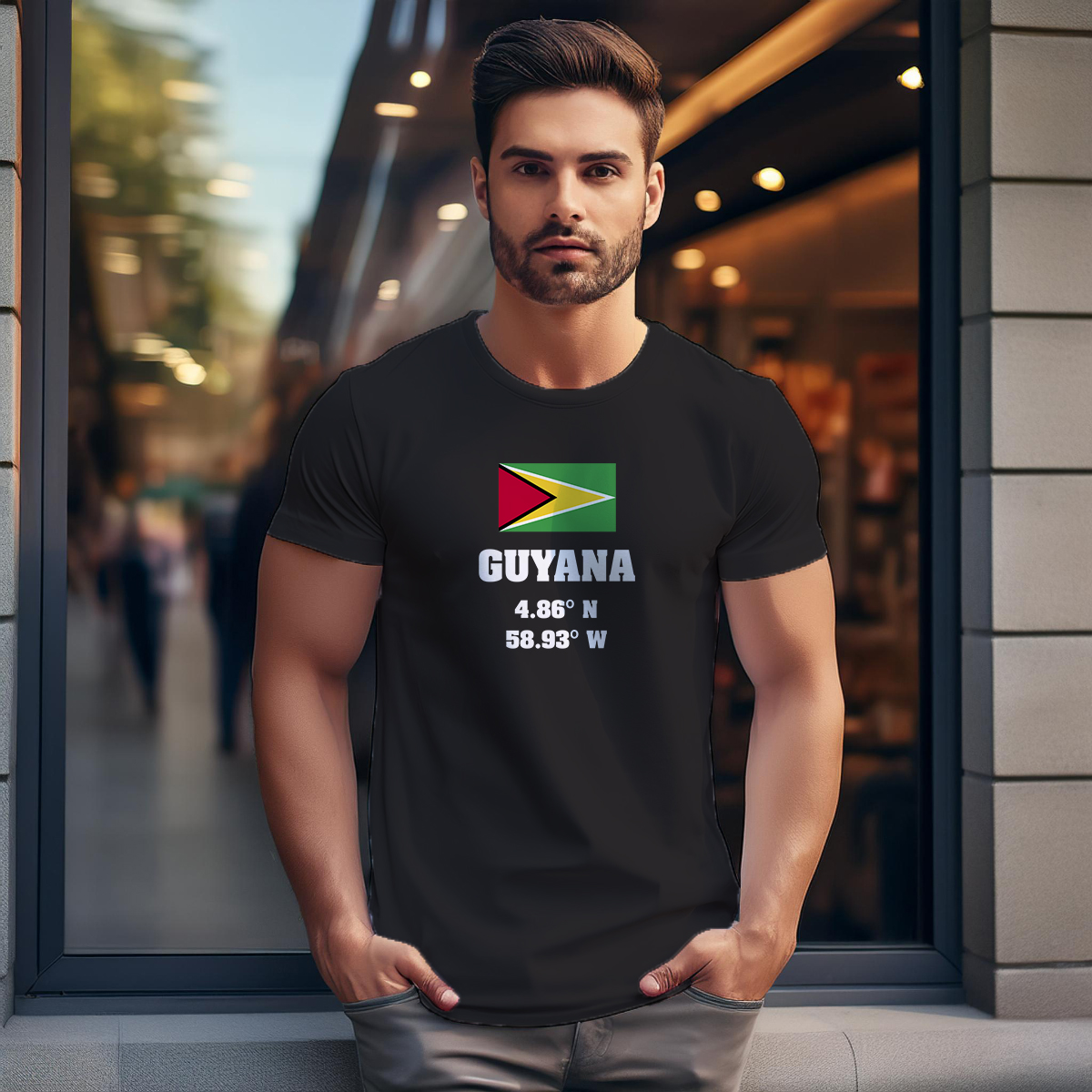 Guyana Latitude Longitude Men Unisex T-Shirt