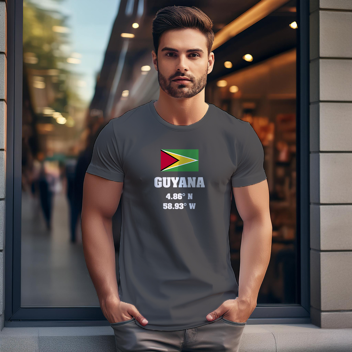 Guyana Latitude Longitude Men Unisex T-Shirt