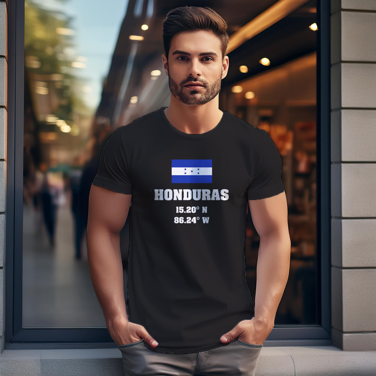 Honduras Latitude Longitude Men Unisex T-Shirt
