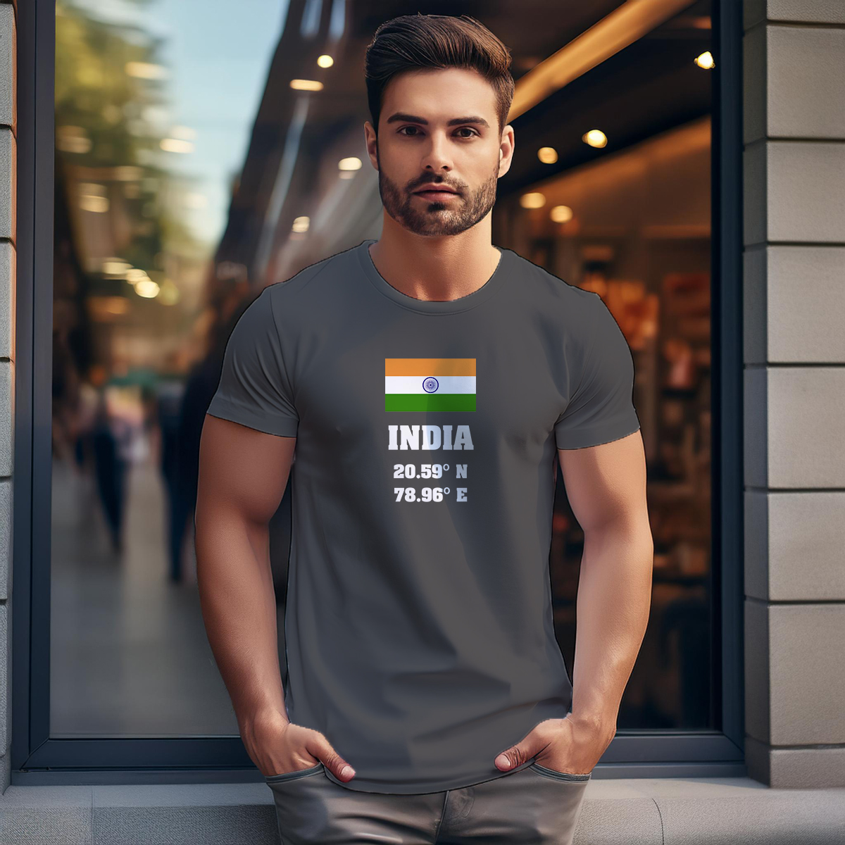 India Latitude Longitude Men Unisex T-Shirt
