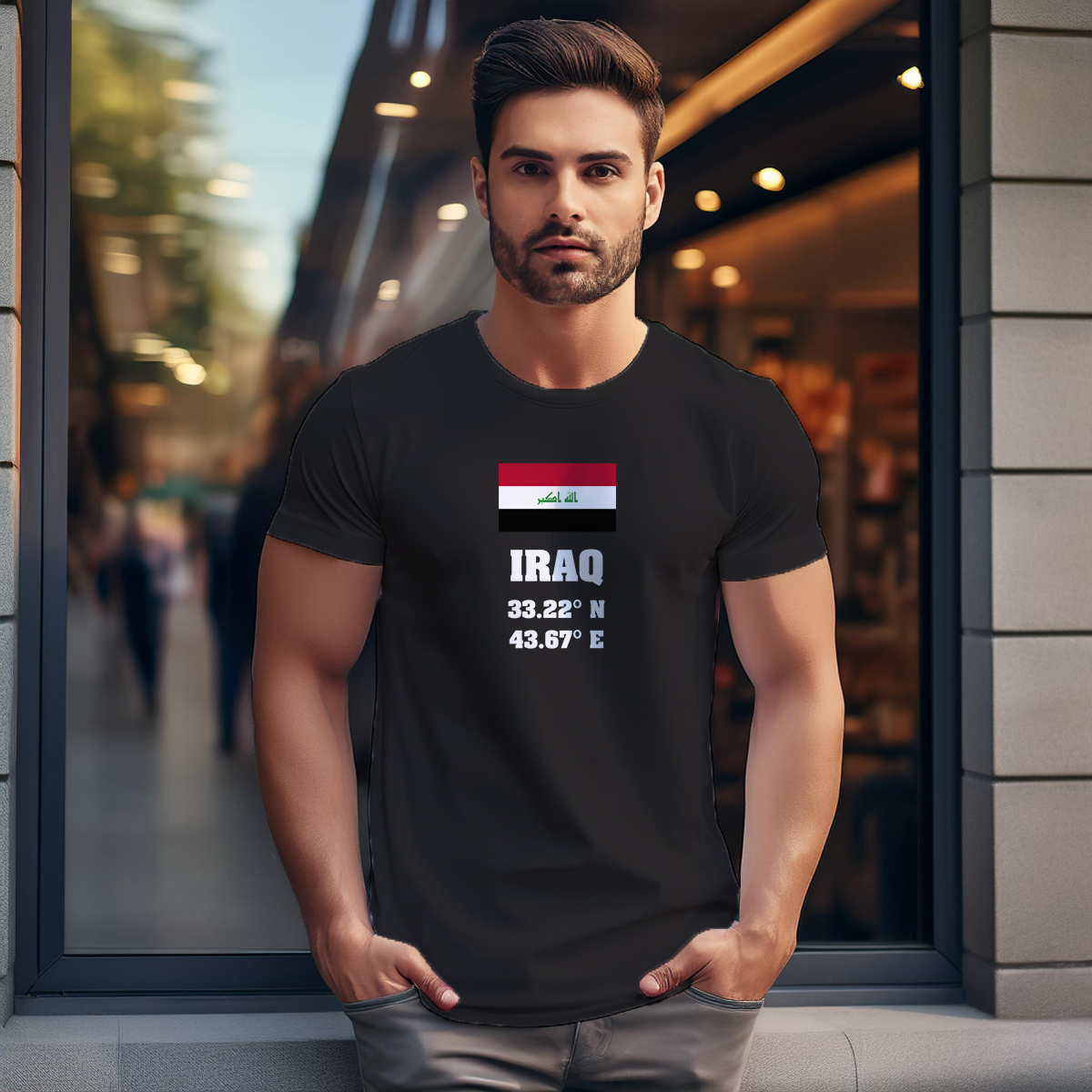 Iraq Latitude Longitude Men Unisex T-Shirt