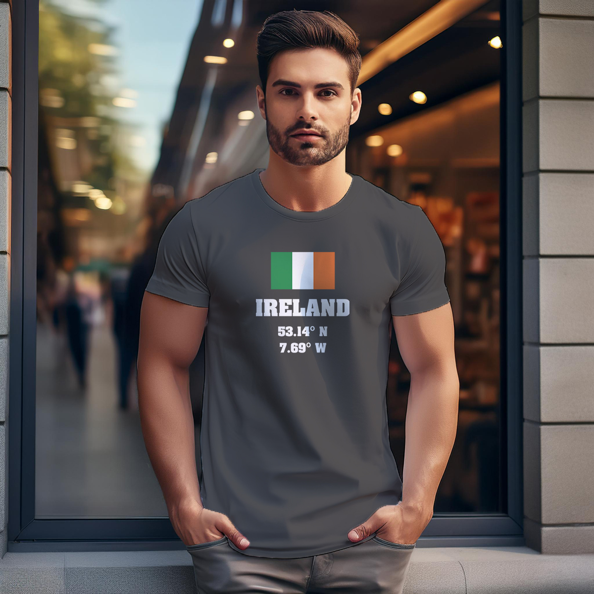 Ireland Latitude Longitude Men Unisex T-Shirt