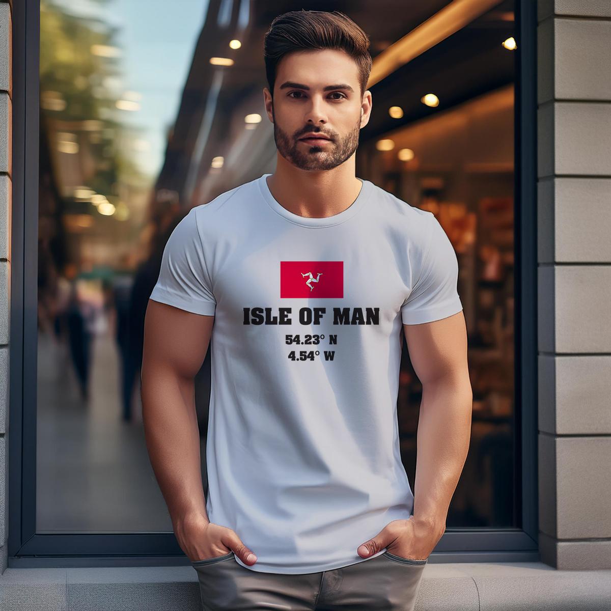 Isle of Man Latitude Longitude Men Unisex T-Shirt