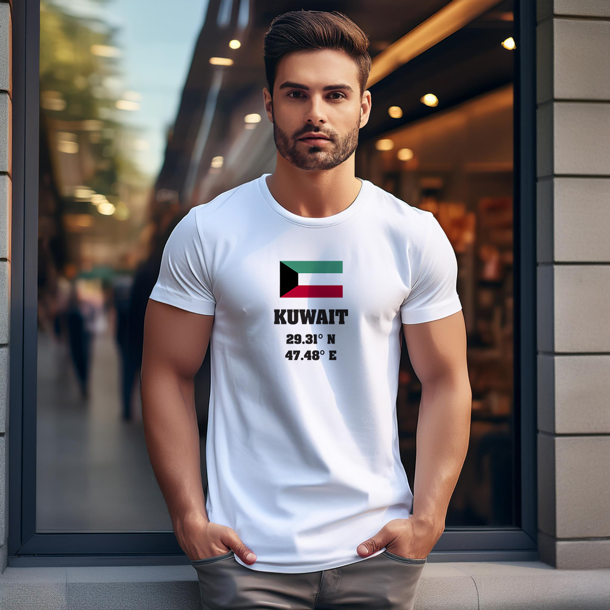 Kuwait Latitude Longitude Men Unisex T-Shirt