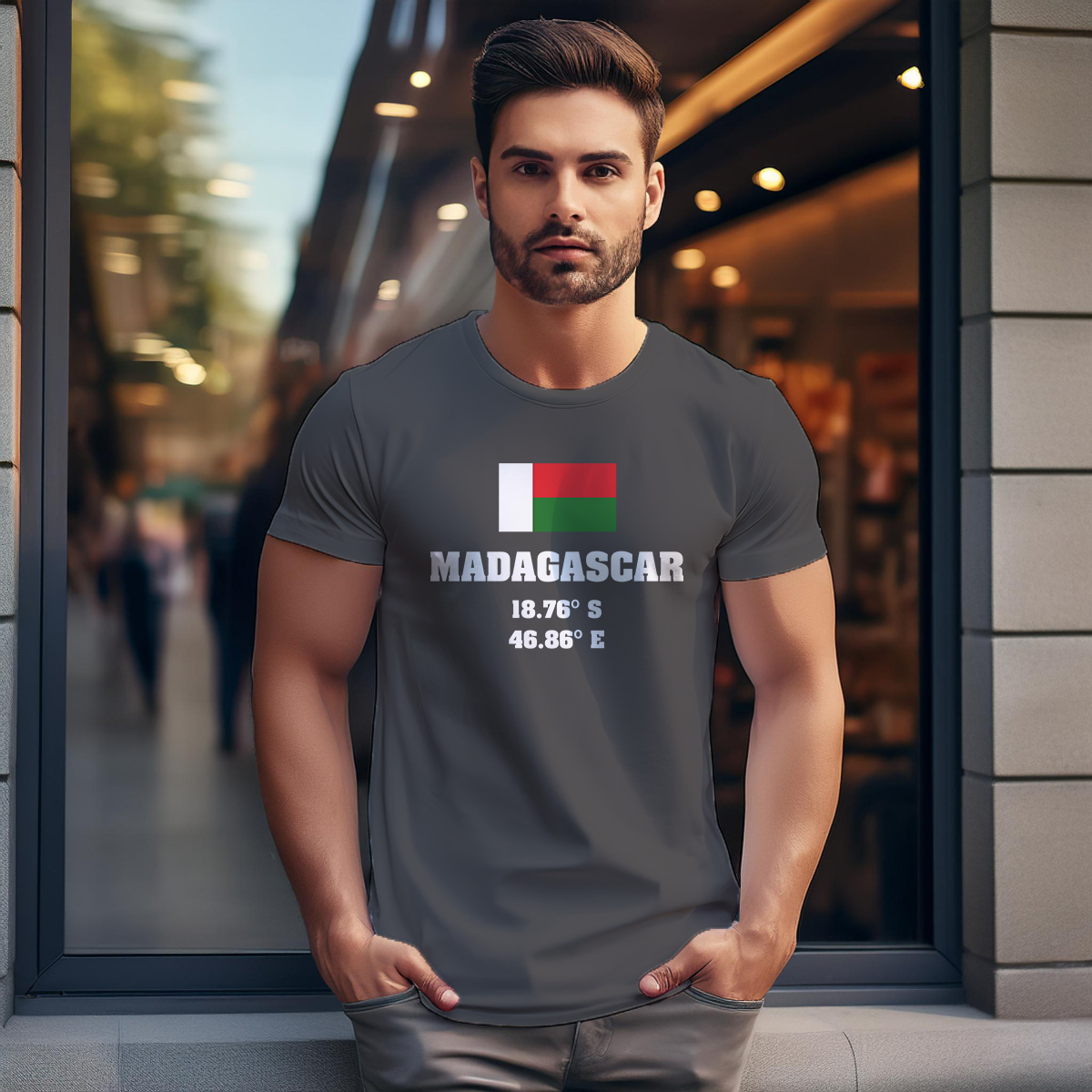 Madagascar Latitude Longitude Men Unisex T-Shirt