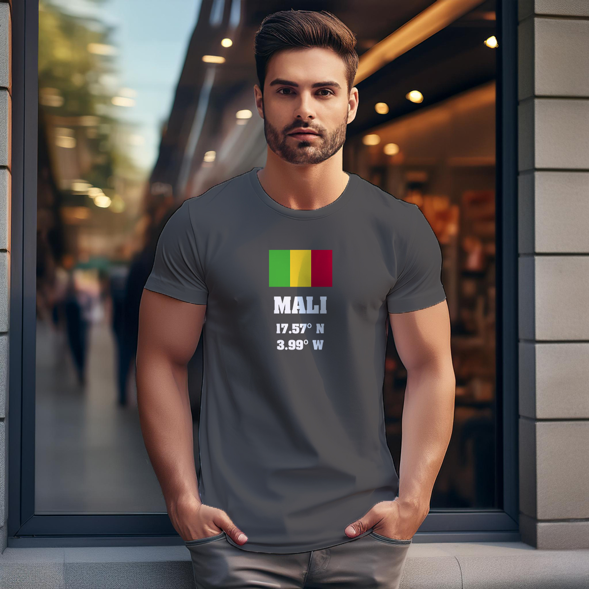 Mali Latitude Longitude Men Unisex T-Shirt