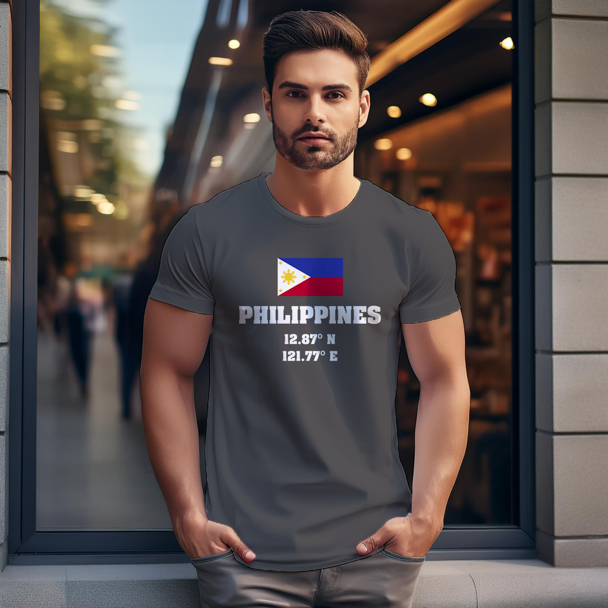 Philippines Latitude Longitude Men Unisex T-Shirt