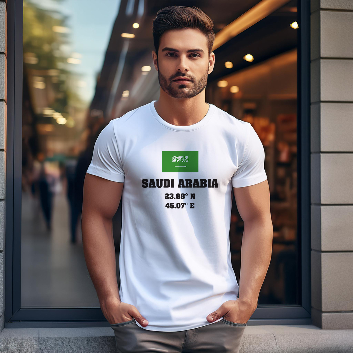 Saudi Arabia Latitude Longitude Men Unisex T-Shirt